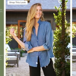 Frank & Eileen relaxed button up shirt in denim size XS